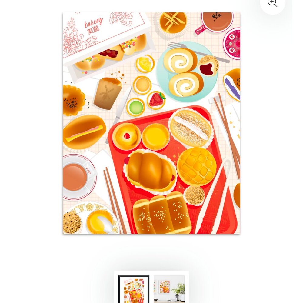 8x10 Chinese bakery print
